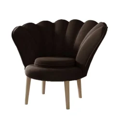 Clearance Wohnen Retrostyle Muschelsessel in Dunkelbraun - Chako