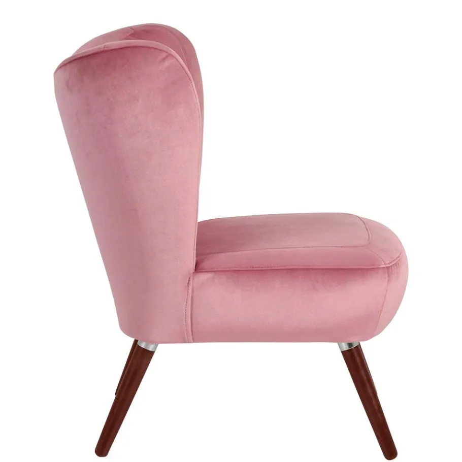 Best Wohnen Retrostyle Polstersessel in Rosa - Lachar