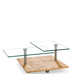 Hot Wohnen Rollbarer Sofatisch mit Glasplatten - Borgetto