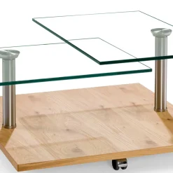 Hot Wohnen Rollbarer Sofatisch mit Glasplatten - Borgetto