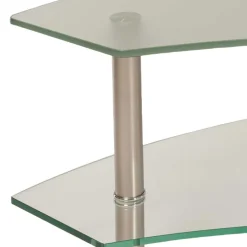 Discount Wohnen Rollen Couchtisch Locondra mit Glasplatte