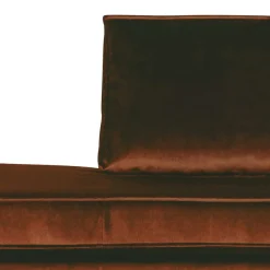 Wohnen Rostbraunes Retrosofa Recamiere Naryon mit Metallbeinen Schwarz