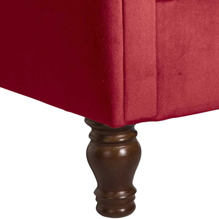 Outlet Wohnen Roter Chesterfield-Sessel mit Ohren - Malisha