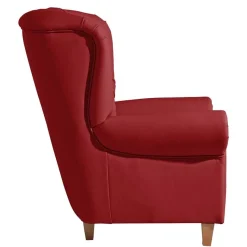 Online Wohnen Roter Kunstleder Sessel im Chesterfield Look - Swan