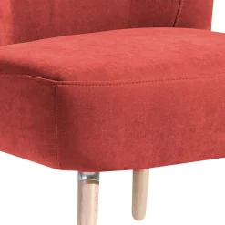 Wohnen Roter Loungesessel aus Velours - Porecca