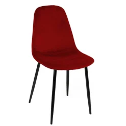 Best Wohnen Roter Schalenstuhl mit Samtbezug - Yetarra (4er Set)