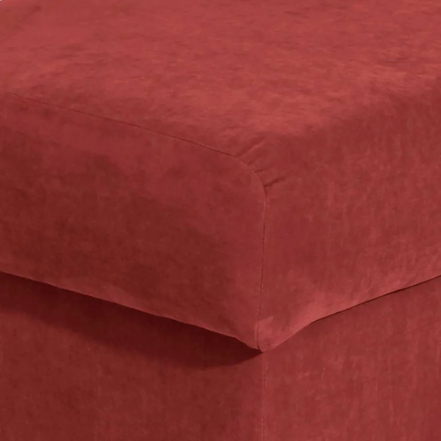 Hot Wohnen Roter Sessel mit Ohren aus Velours - Jamey