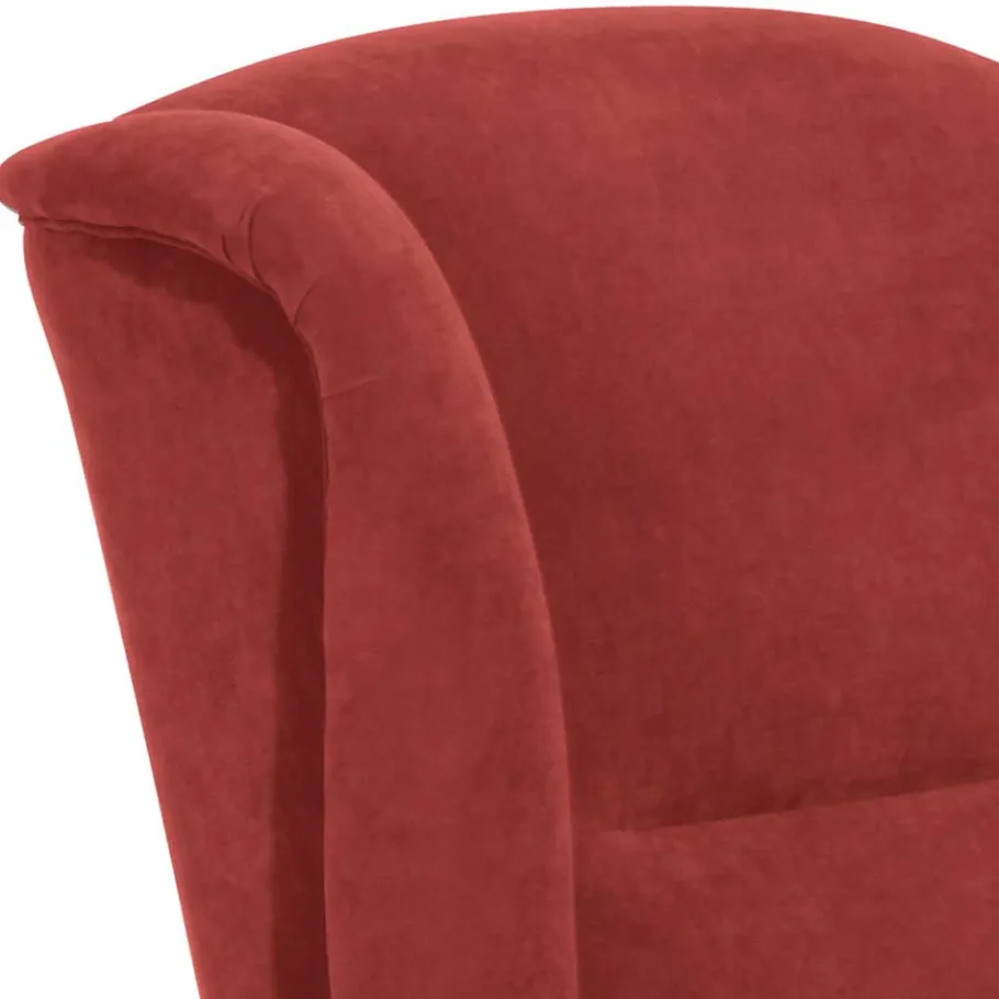 Hot Wohnen Roter Sessel mit Ohren aus Velours - Jamey