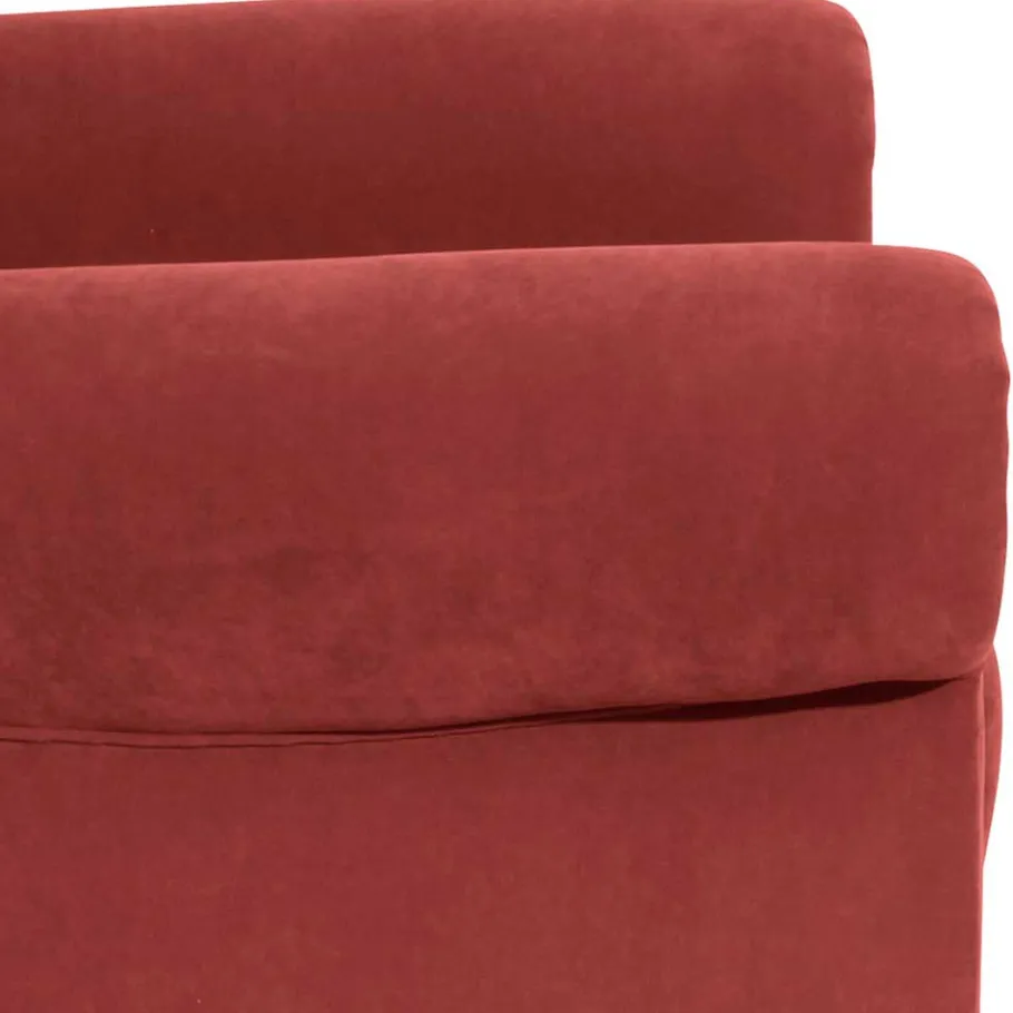 Hot Wohnen Roter Sessel mit Ohren aus Velours - Jamey