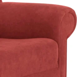 Hot Wohnen Roter Sessel mit Ohren aus Velours - Jamey