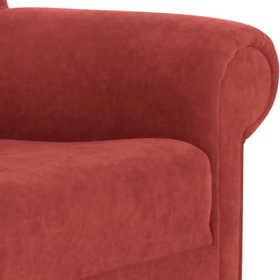 Hot Wohnen Roter Sessel mit Ohren aus Velours - Jamey
