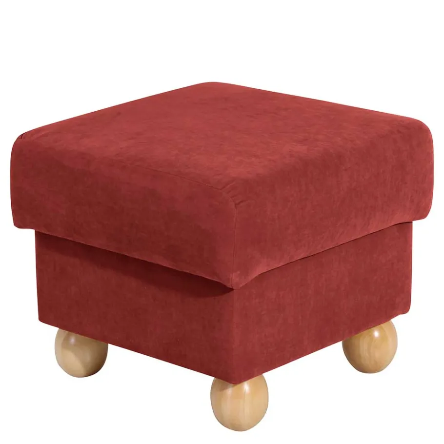 Hot Wohnen Roter Sessel mit Ohren aus Velours - Jamey