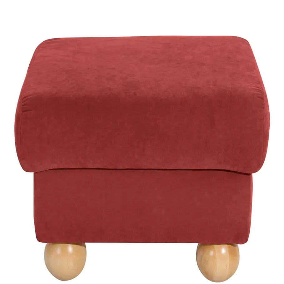 Hot Wohnen Roter Sessel mit Ohren aus Velours - Jamey