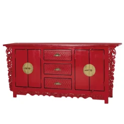 New Wohnen Rotes Sideboard im Asia Style - Iscian