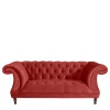 Clearance Wohnen Rotes Zweisitzer Sofa im Barockstil - Henissa