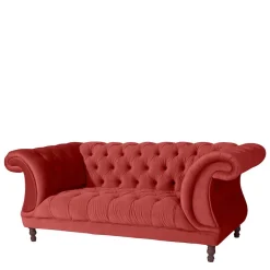 Clearance Wohnen Rotes Zweisitzer Sofa im Barockstil - Henissa