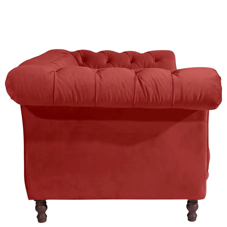 Clearance Wohnen Rotes Zweisitzer Sofa im Barockstil - Henissa
