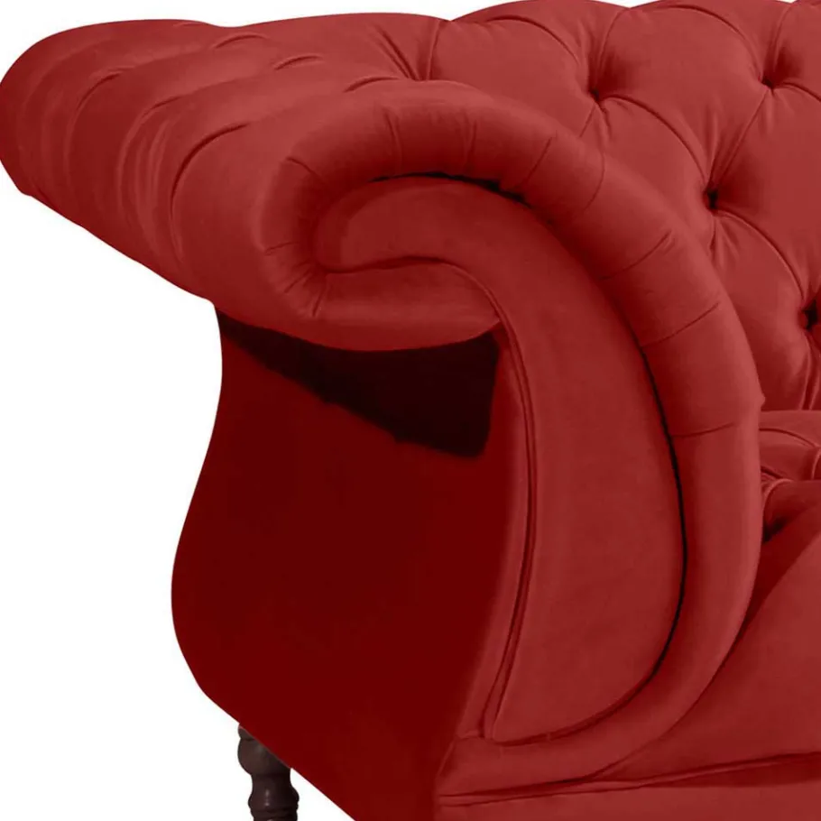 Clearance Wohnen Rotes Zweisitzer Sofa im Barockstil - Henissa