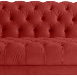 Clearance Wohnen Rotes Zweisitzer Sofa im Barockstil - Henissa