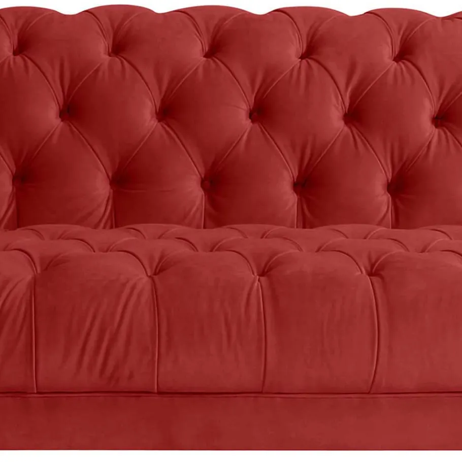 Clearance Wohnen Rotes Zweisitzer Sofa im Barockstil - Henissa