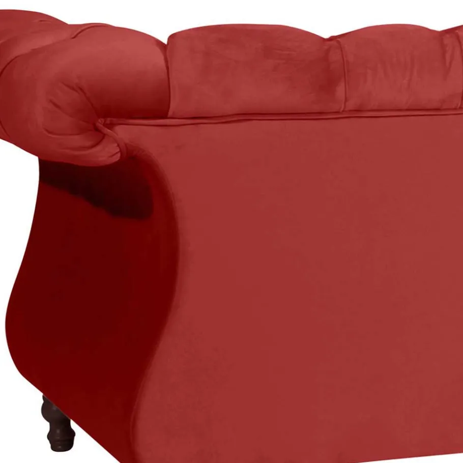 Clearance Wohnen Rotes Zweisitzer Sofa im Barockstil - Henissa