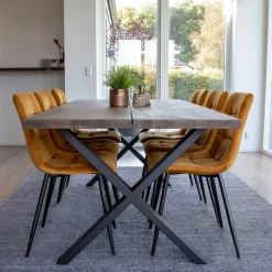 Clearance Wohnen Räuchereiche Tisch & 6 Stühle - Alouis (siebenteilig)