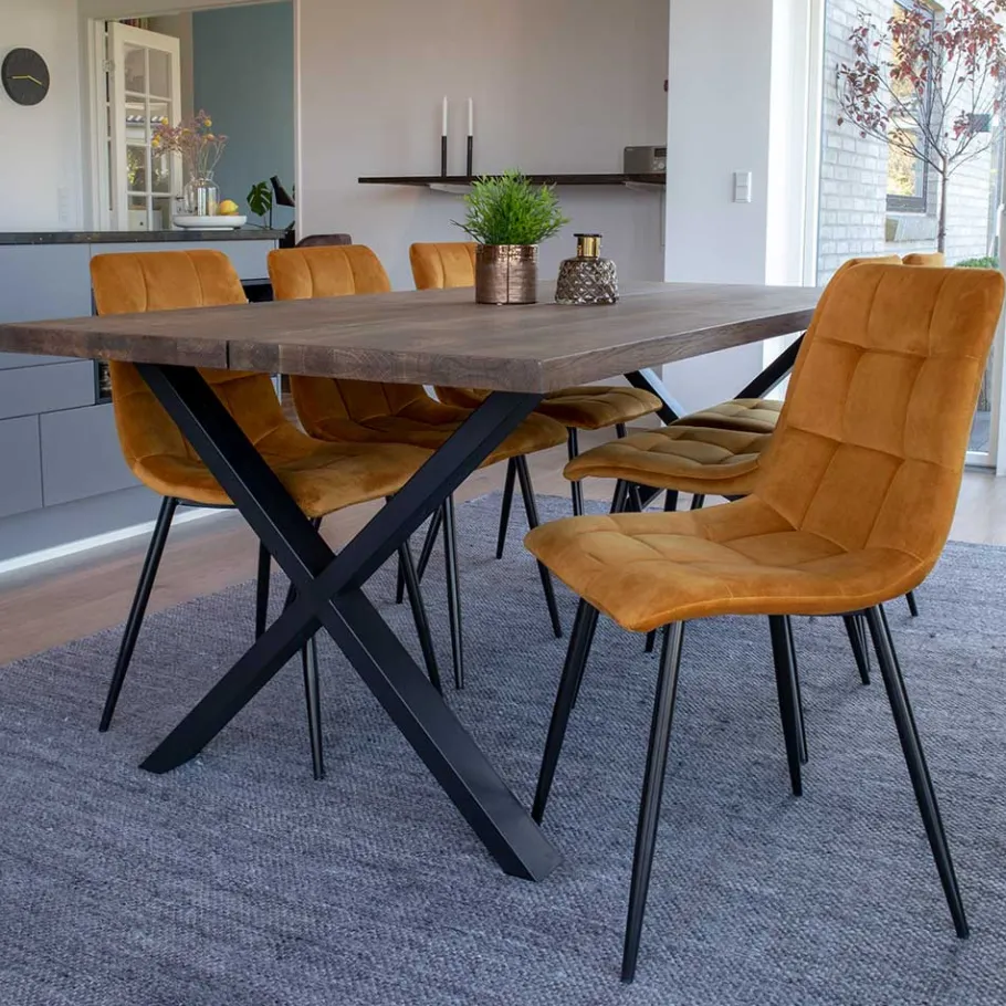 Clearance Wohnen Räuchereiche Tisch & 6 Stühle - Alouis (siebenteilig)
