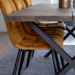 Clearance Wohnen Räuchereiche Tisch & 6 Stühle - Alouis (siebenteilig)