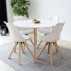 Outlet Wohnen Runde Scandi Essgruppe in Weiß - Alberello (fünfteilig)