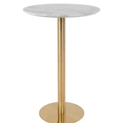 Online Wohnen Runder Bartisch in Marmor Optik & Gold - Vinarios