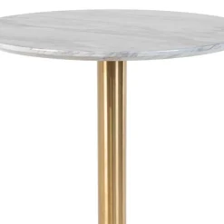 Online Wohnen Runder Bartisch in Marmor Optik & Gold - Vinarios