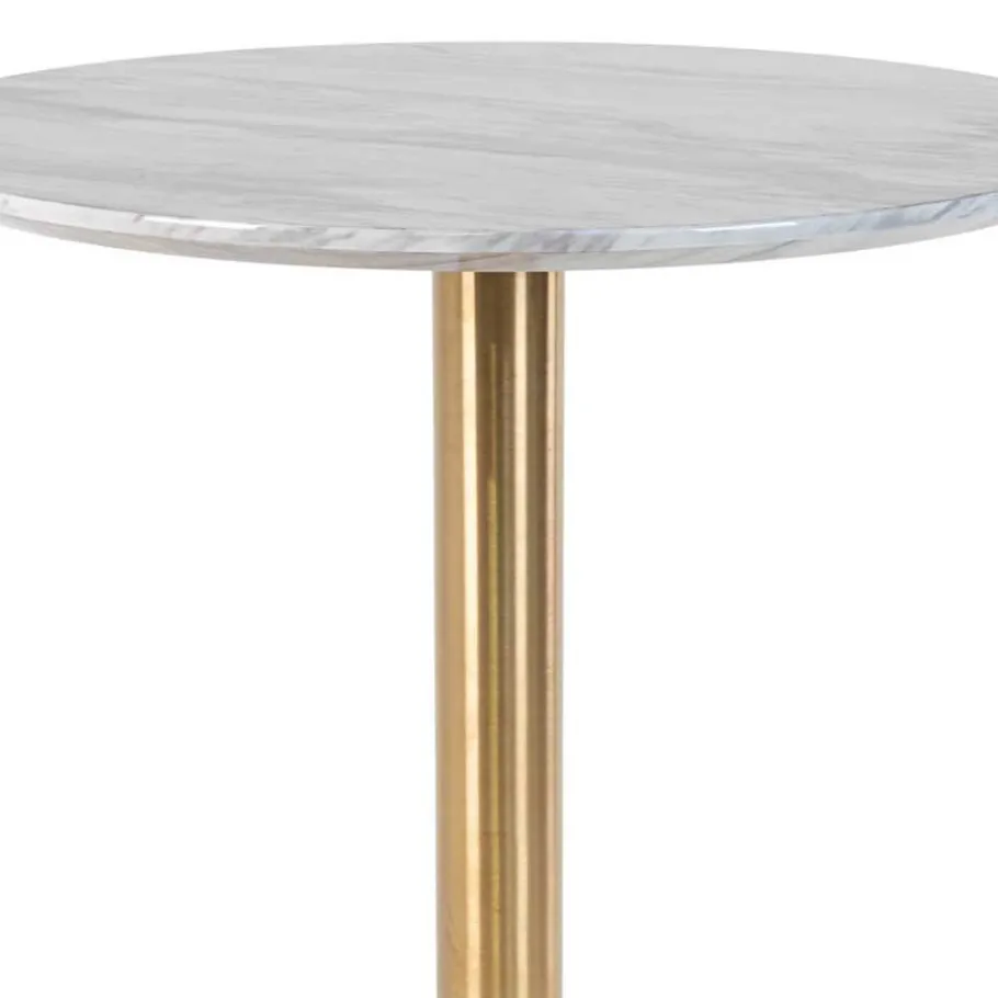 Online Wohnen Runder Bartisch in Marmor Optik & Gold - Vinarios