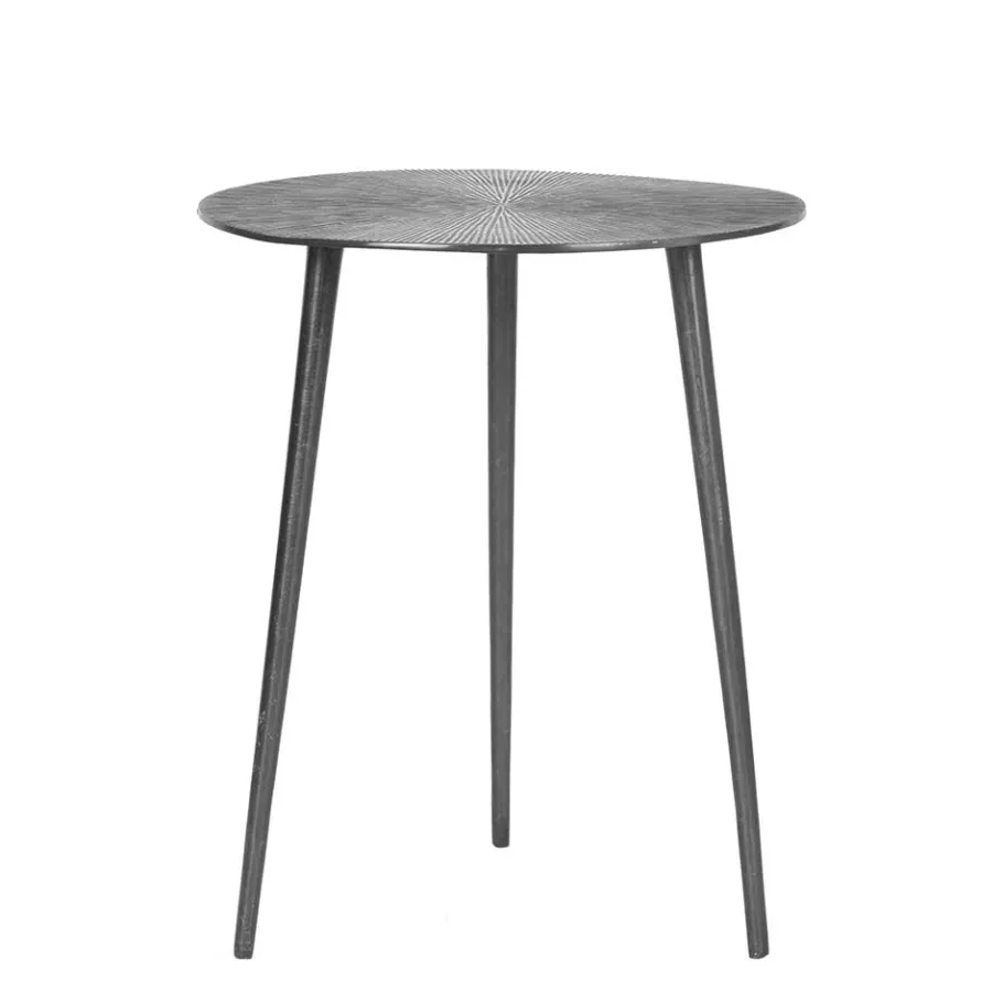 Hot Wohnen Runder Beistelltisch in Grau mit Antik Finish - Trojar
