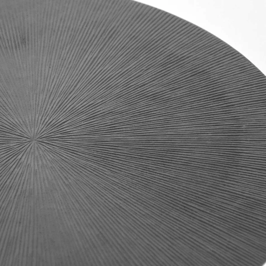Hot Wohnen Runder Beistelltisch in Grau mit Antik Finish - Trojar