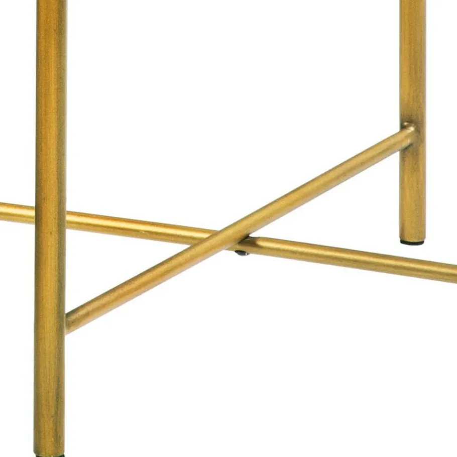 New Wohnen Runder Beistelltisch in Nussbaum und Bronze - Vanimarias