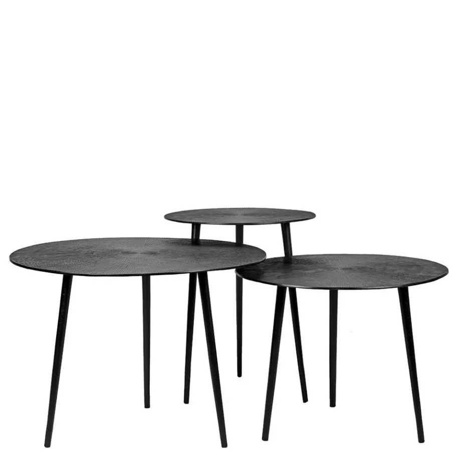 Clearance Wohnen Runder Beistelltisch in Schwarz Antik Finish - Adne