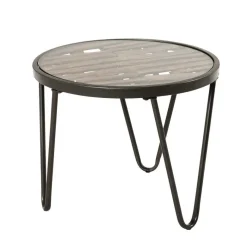 Wohnen Runder Beistelltisch mit Glas & Holz - Caleo