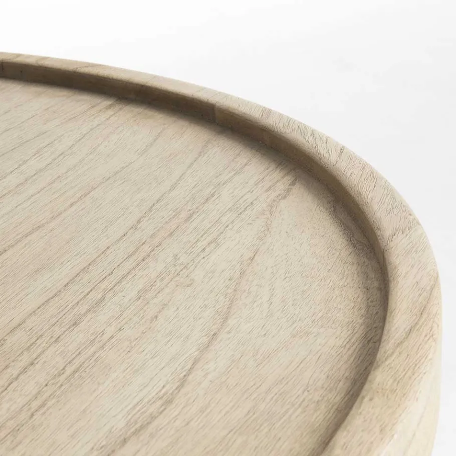 Best Wohnen Runder Couchtisch aus Grey Washed Mindi Holz - Paecy