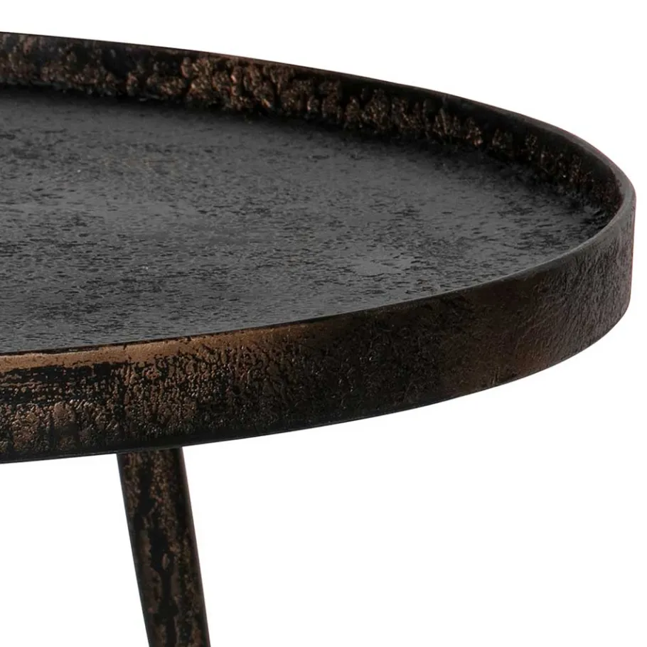 Discount Wohnen Runder Couchtisch aus Schichtholz & Metall - Niova