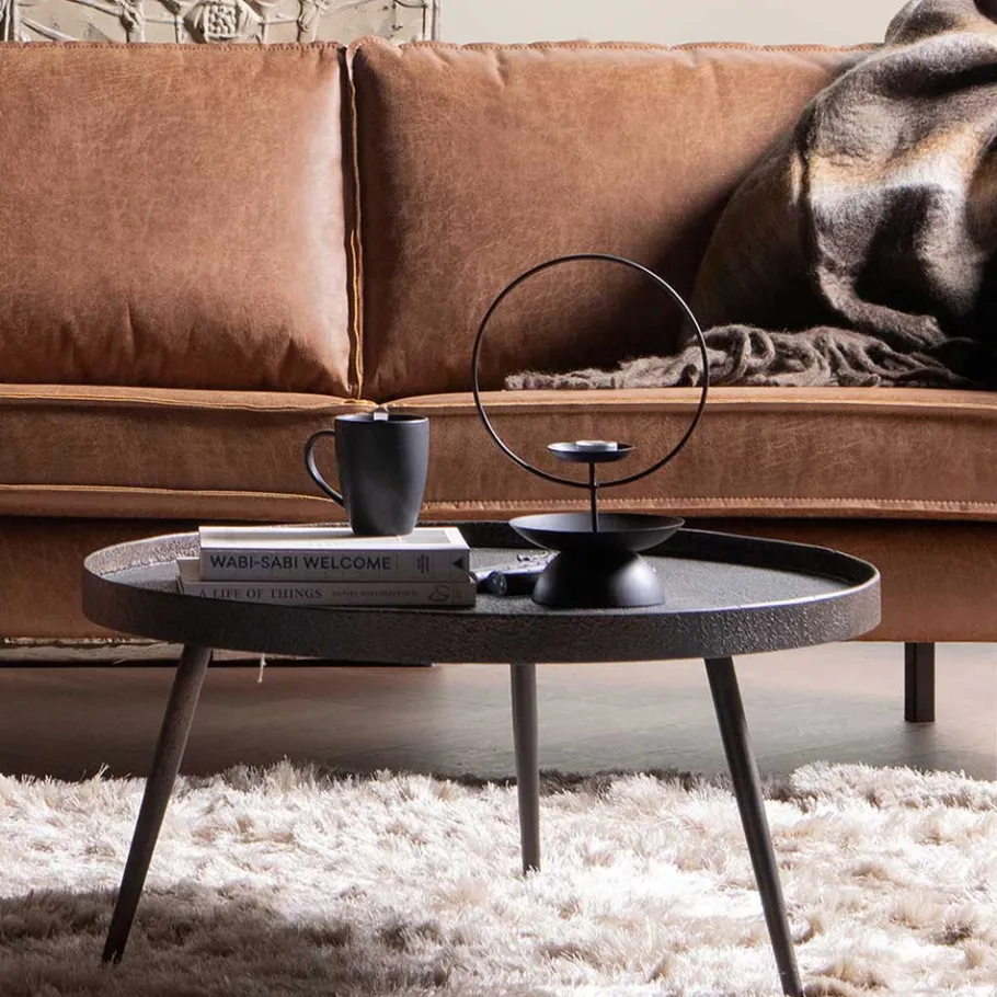 Discount Wohnen Runder Couchtisch aus Schichtholz & Metall - Niova