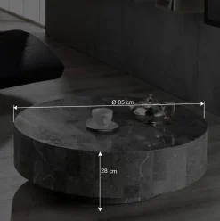 Outlet Wohnen Runder Couchtisch Dezi aus Stein