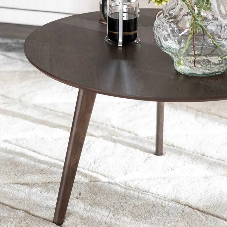 New Wohnen Runder Couchtisch in Eiche Dunkel - Arletta