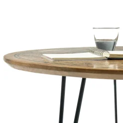 Outlet Wohnen Runder Couchtisch mit Druck Weltkarte - Belvessa