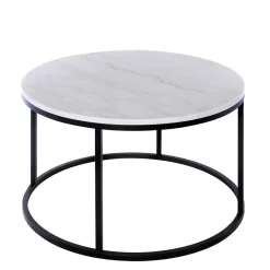 Best Wohnen Runder Design Couchtisch mit Marmorplatte - Ciliuma