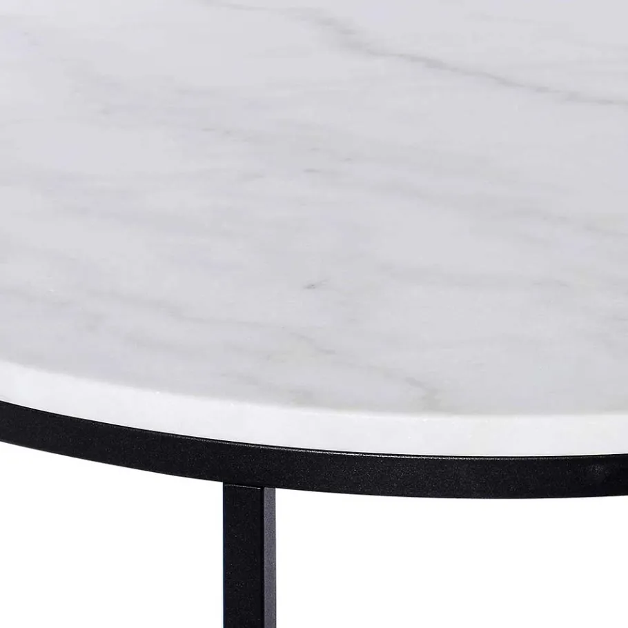 Best Wohnen Runder Design Couchtisch mit Marmorplatte - Ciliuma
