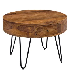 Hot Wohnen Runder Design Couchtisch mit Schublade - Pullman
