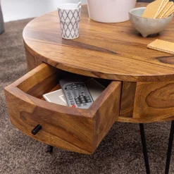 Hot Wohnen Runder Design Couchtisch mit Schublade - Pullman
