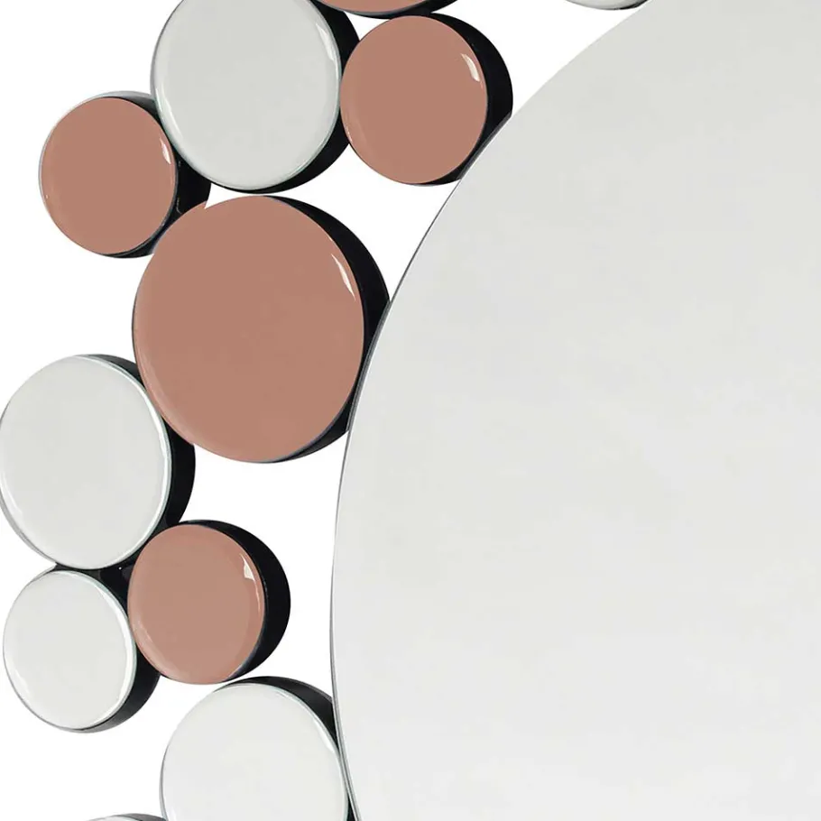 Discount Wohnen Runder Designer Spiegel in Silber & Rosegold - Sulliva