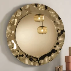 Hot Wohnen Runder Designerspiegel in Bronze - Atria