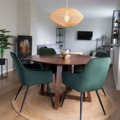 Hot Wohnen Runder Designtisch & 4 Stühle - Annescu (fünfteilig)